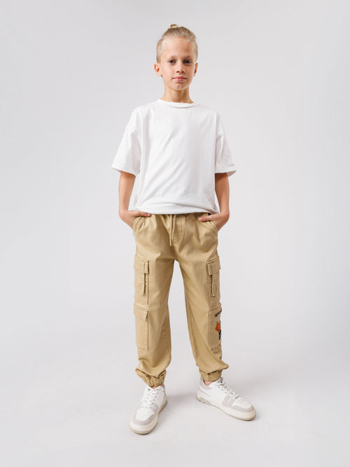 CARGO WOVEN PANTS Beige / 14