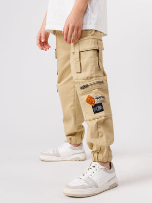 CARGO WOVEN PANTS Beige / 14