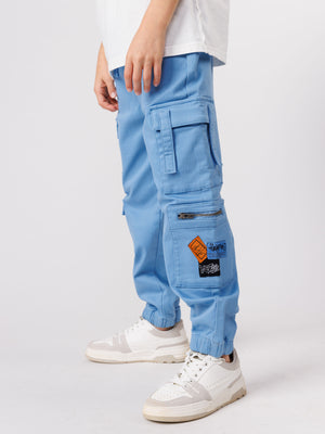 CARGO WOVEN PANTS Light Blue / 14