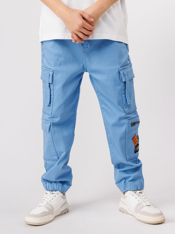 CARGO WOVEN PANTS Light Blue / 14