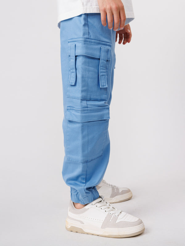 CARGO WOVEN PANTS Light Blue / 14