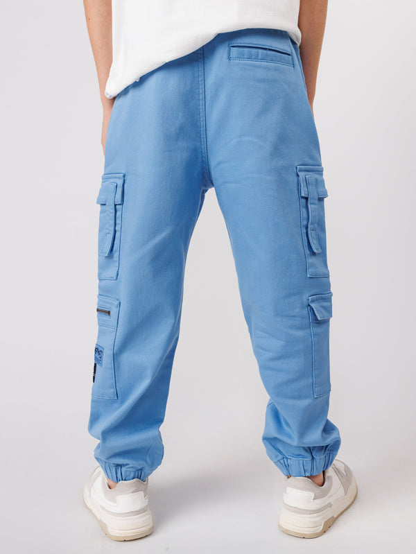 CARGO WOVEN PANTS Light Blue / 14