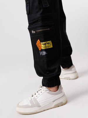 CARGO WOVEN PANTS Black / 14