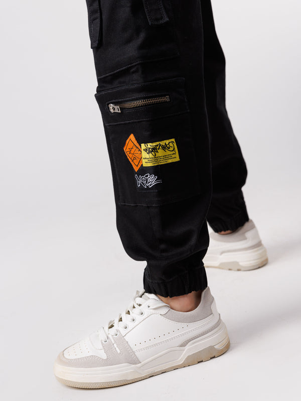 CARGO WOVEN PANTS Black / 14
