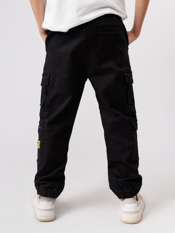 CARGO WOVEN PANTS Black / 14