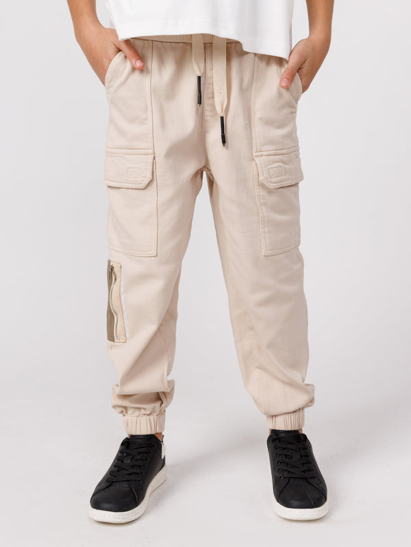 CARGO WOVEN PANTS Beige / 14