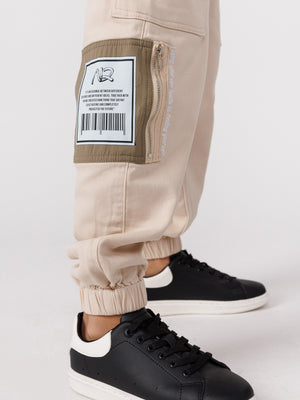 CARGO WOVEN PANTS Beige / 14