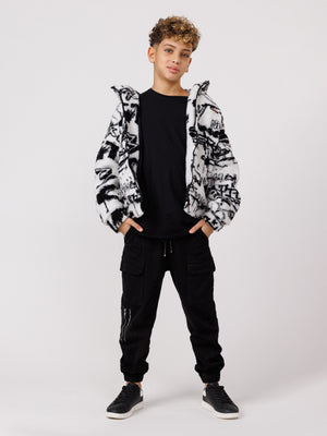 CARGO WOVEN PANTS Black / 14