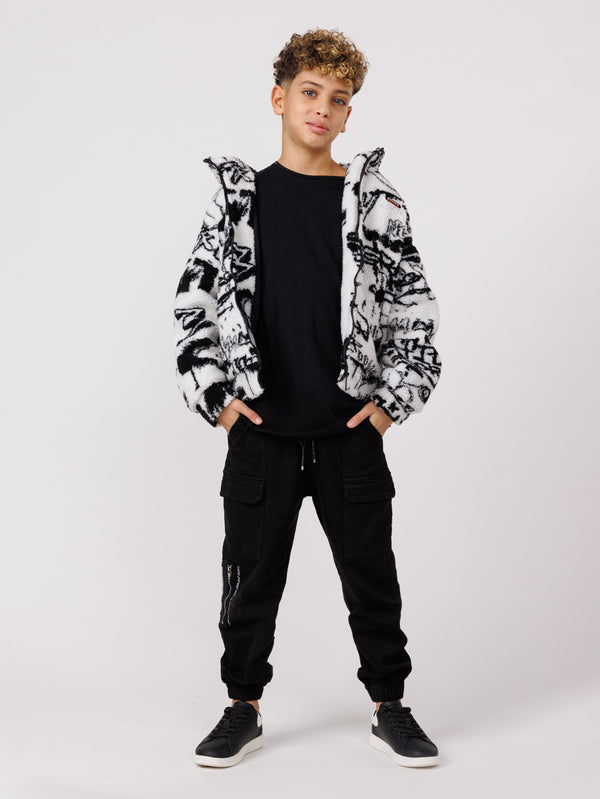 CARGO WOVEN PANTS Black / 14