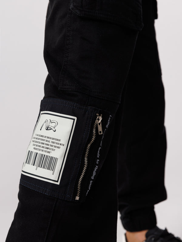 CARGO WOVEN PANTS Black / 14