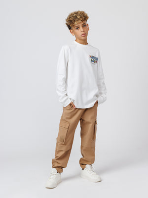 CARGO WOVEN PANTS Beige / 14