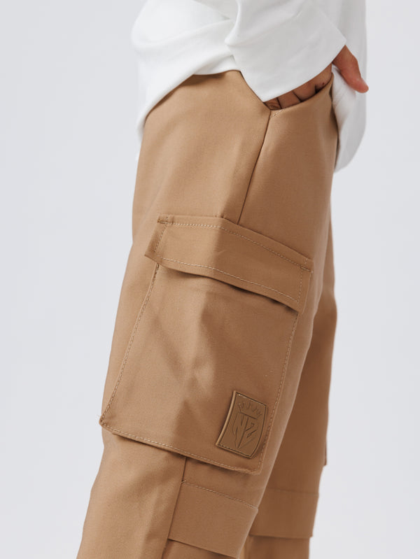 CARGO WOVEN PANTS Beige / 14