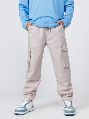 CARGO WOVEN PANTS Light Gray / 14