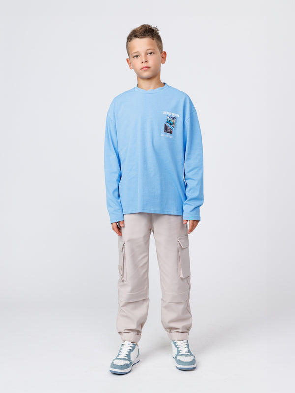 CARGO WOVEN PANTS Light Gray / 14