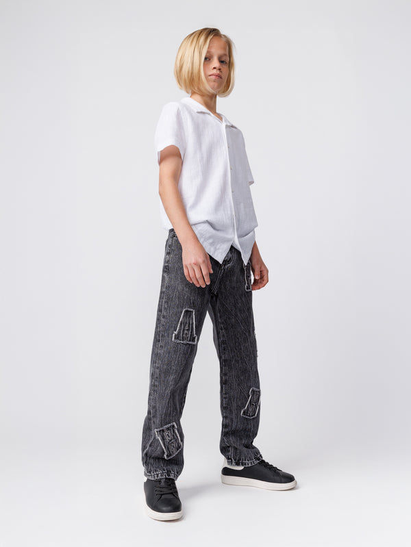 FASHION JEANS Scrubbed Black / 14