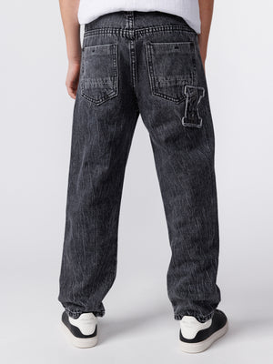 FASHION JEANS Scrubbed Black / 14