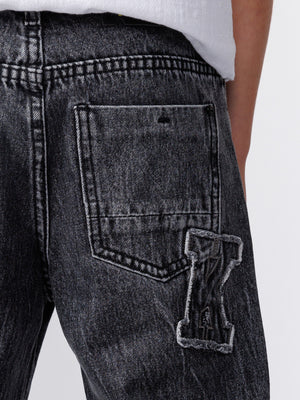 FASHION JEANS Scrubbed Black / 14