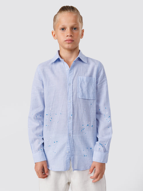 FASHION BUTTONNED SHIRTS Light Blue / 14