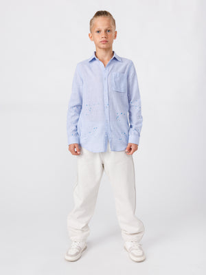 FASHION BUTTONNED SHIRTS Light Blue / 14