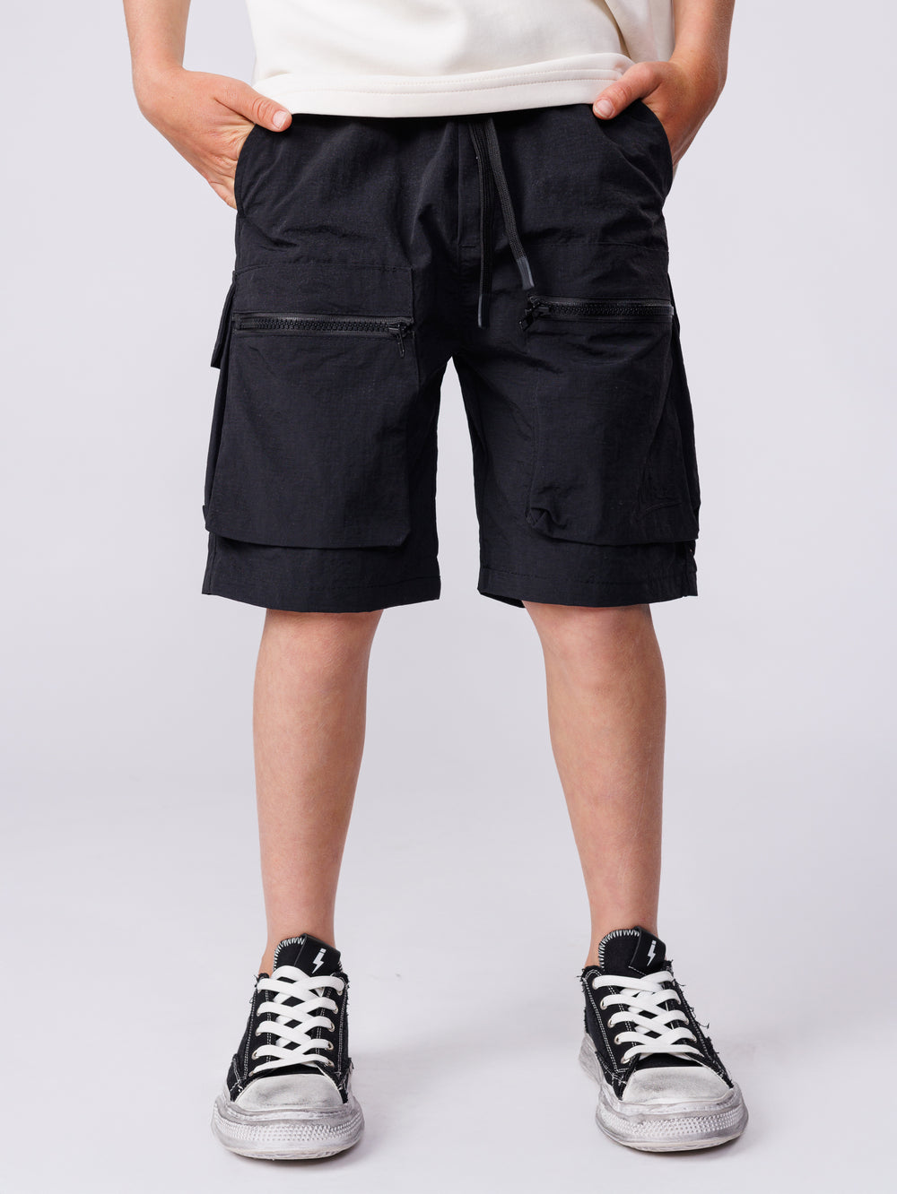 CARGO WOVEN PANTS Black / 14