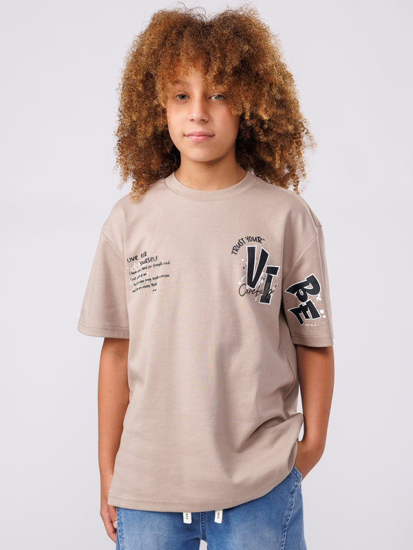 FASHION T-SHIRT Gray/Brown / 14
