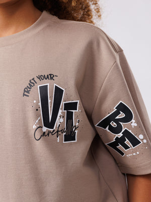 FASHION T-SHIRT Gray/Brown / 14