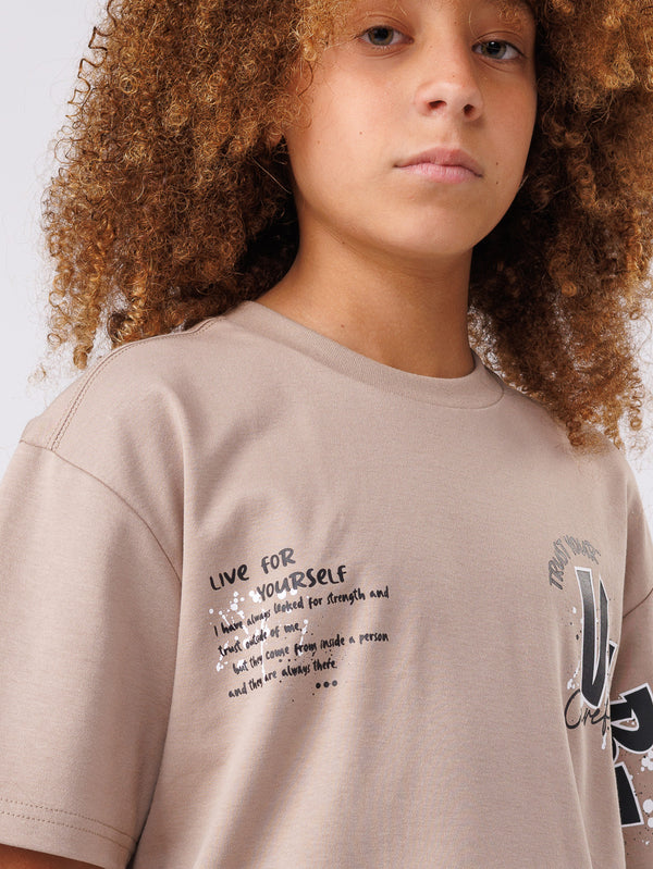 FASHION T-SHIRT Gray/Brown / 14
