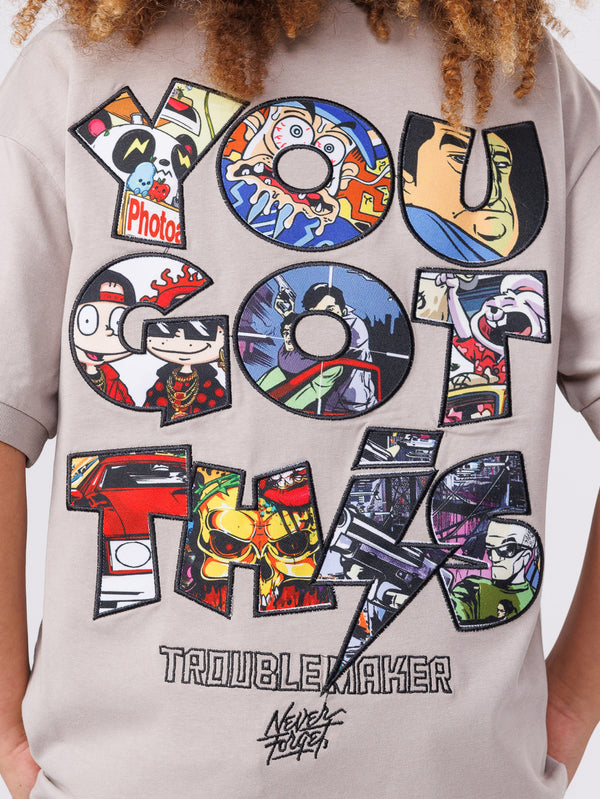 FASHION T-SHIRT Gray/Brown / 14