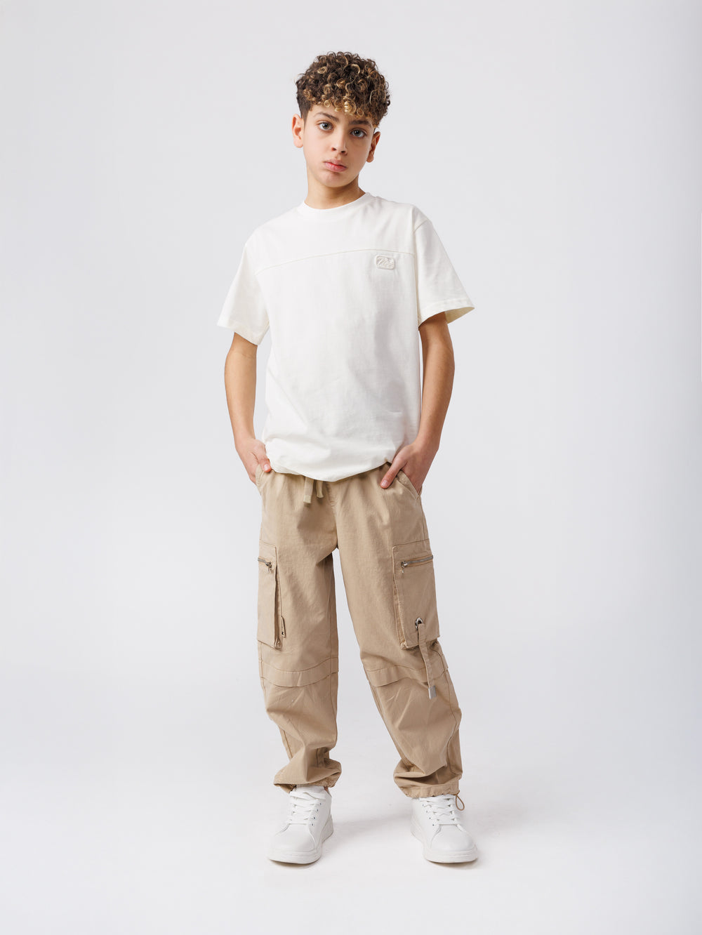 CARGO WOVEN PANTS Beige / 14
