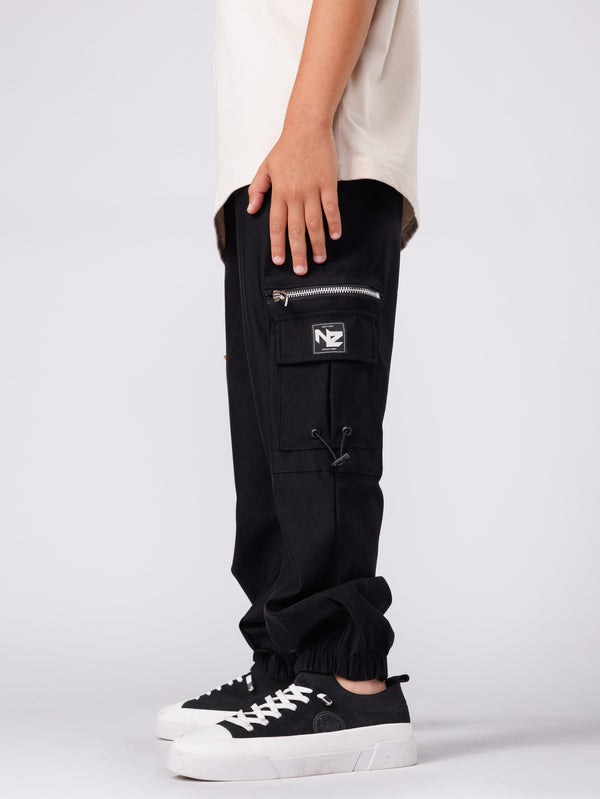 CARGO WOVEN PANTS Black / 14