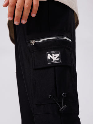 CARGO WOVEN PANTS Black / 14