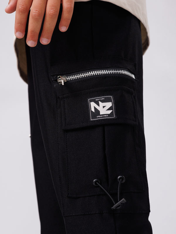 CARGO WOVEN PANTS Black / 14