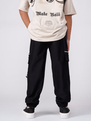 CARGO WOVEN PANTS Black / 14