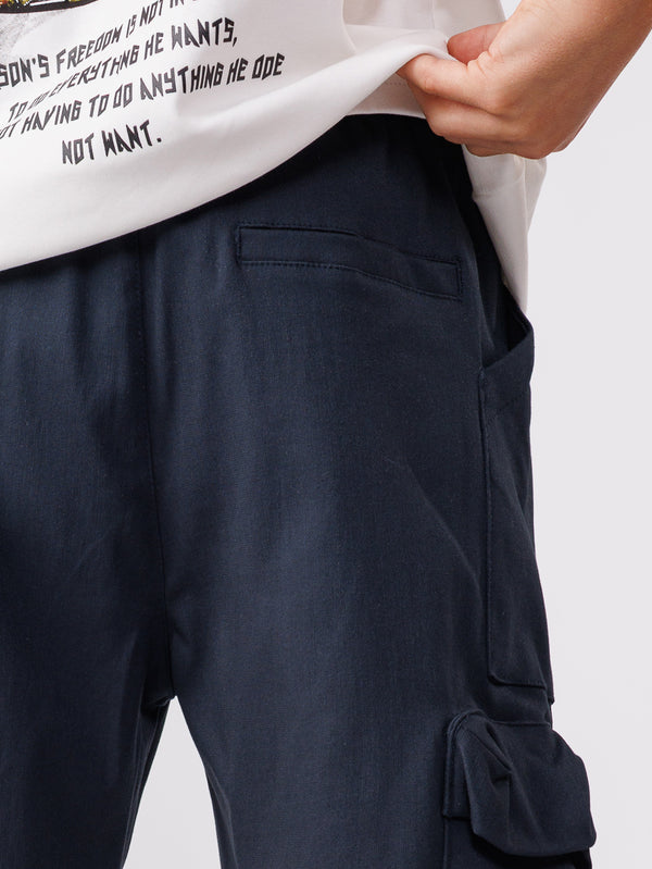 CARGO WOVEN PANTS Navy / 14