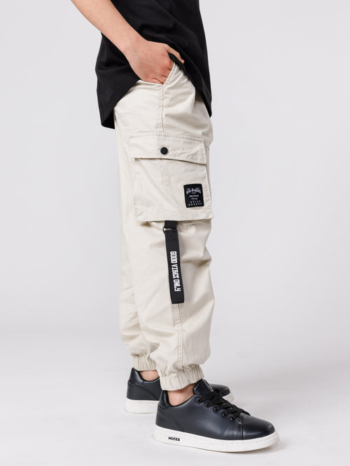 CARGO WOVEN PANTS Beige / 14