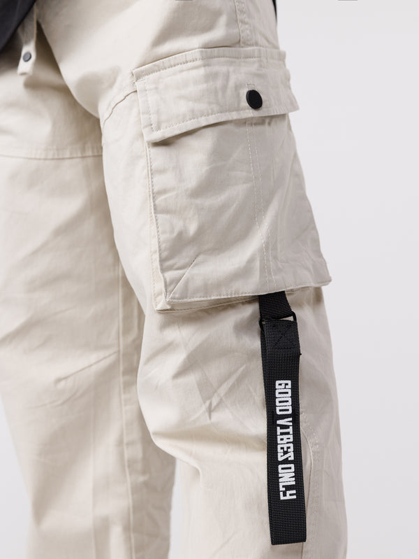 CARGO WOVEN PANTS Beige / 14