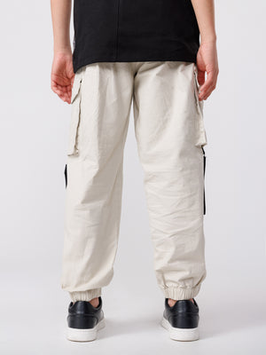 CARGO WOVEN PANTS Beige / 14