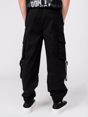 CARGO WOVEN PANTS Black / 14