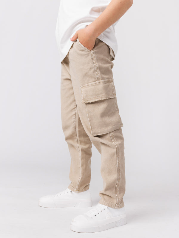 CARGO WOVEN PANTS Beige / 14