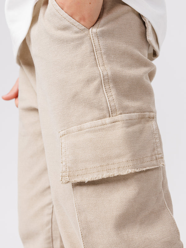 CARGO WOVEN PANTS Beige / 14