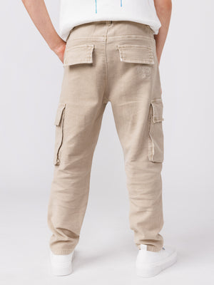 CARGO WOVEN PANTS Beige / 14