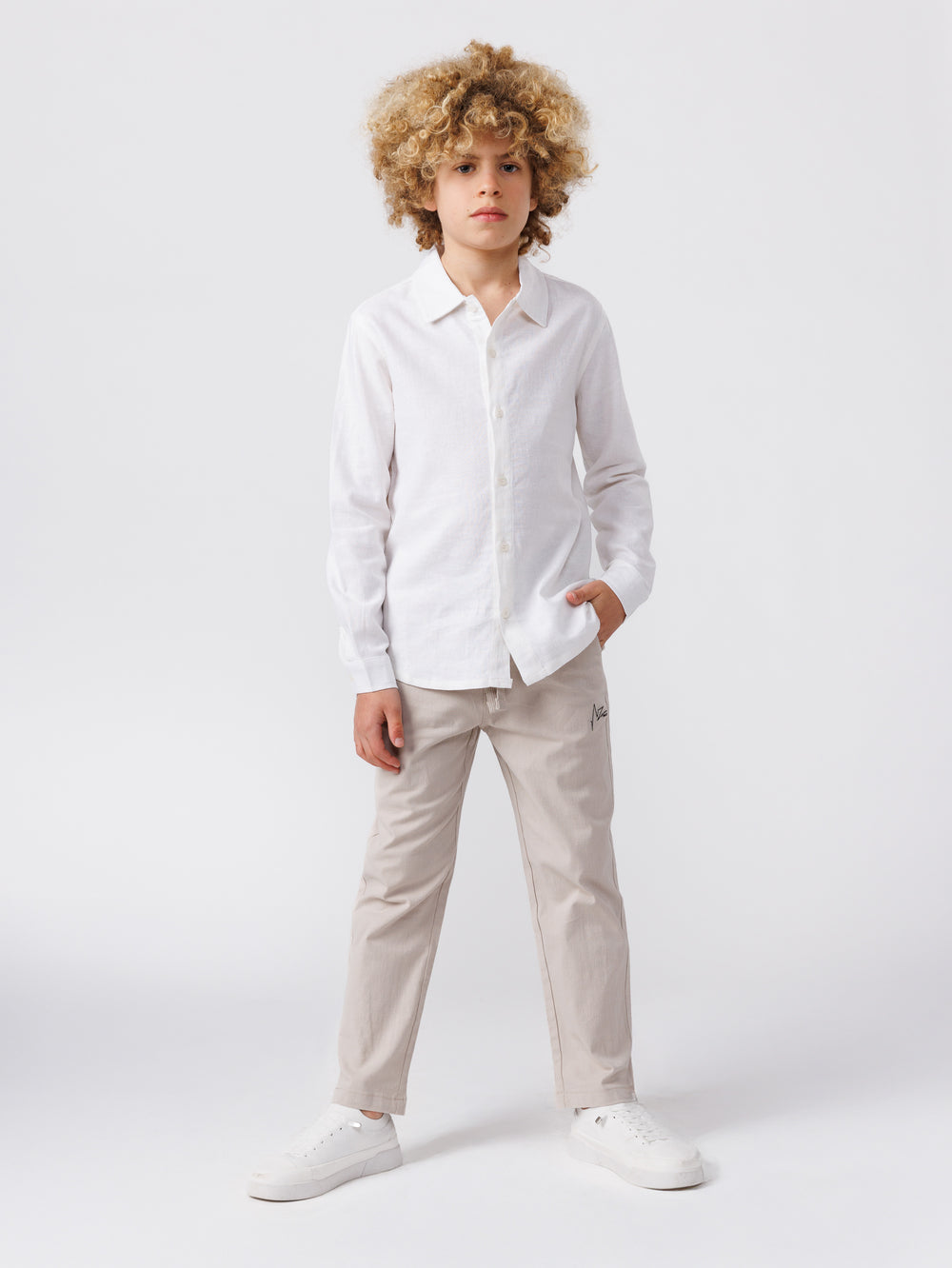 WOVEN PANTS Cream / 14