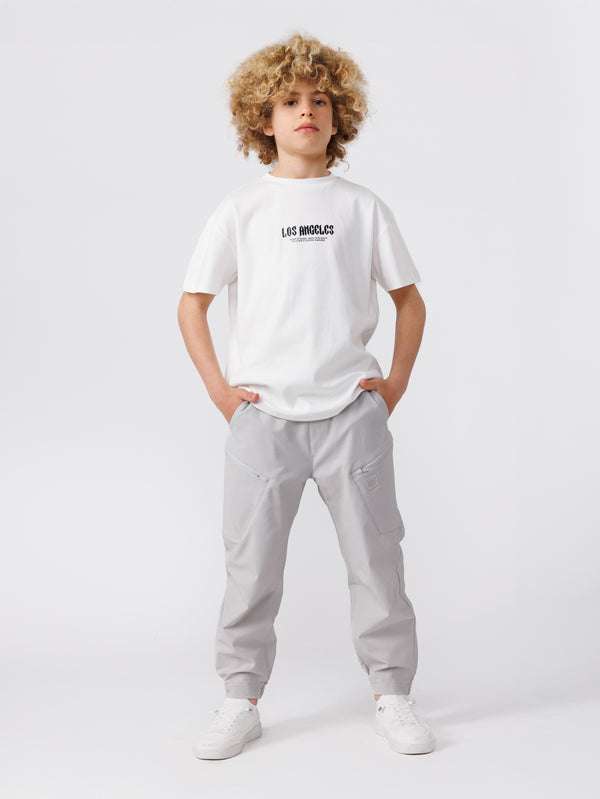 CARGO WOVEN PANTS Light Gray / 14