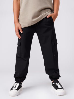CARGO WOVEN PANTS Black / 14