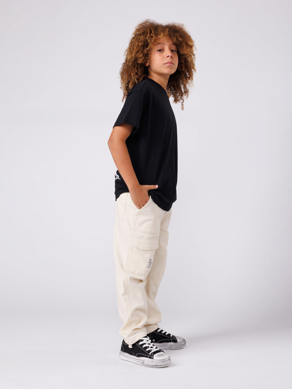 CARGO WOVEN PANTS Cream / 14