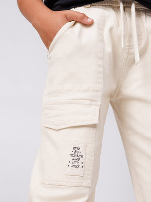 CARGO WOVEN PANTS Cream / 14