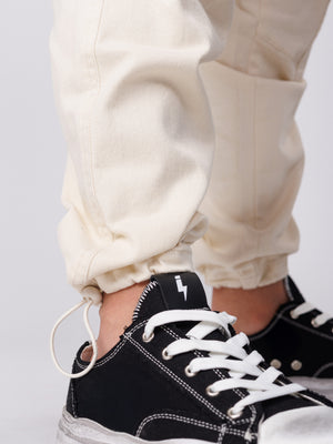 CARGO WOVEN PANTS Cream / 14