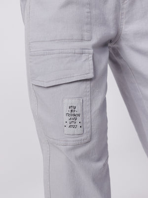 CARGO WOVEN PANTS Light Gray / 14
