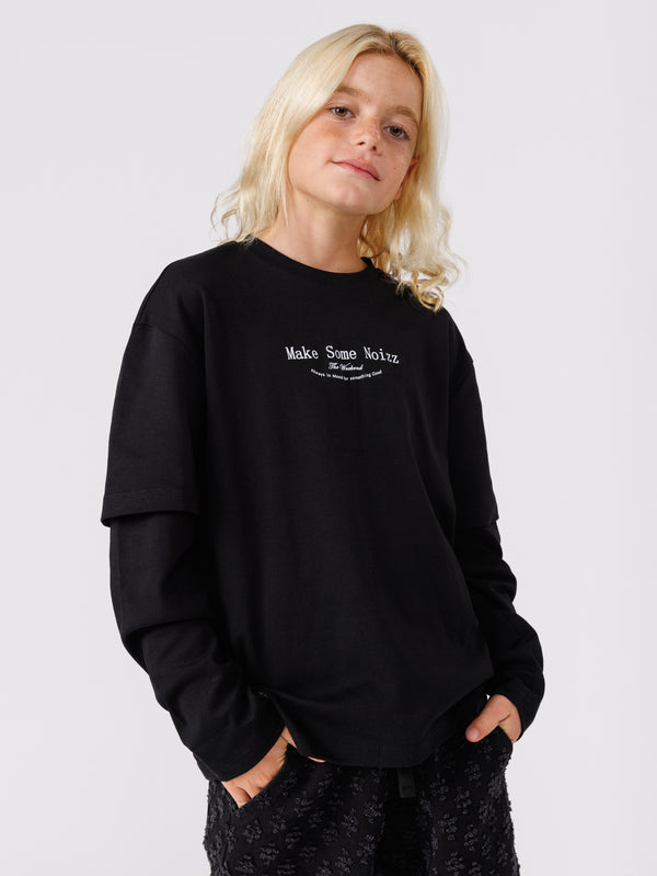FASHION BASIC LONG SLEEVE T-SHIRT Black / 14
