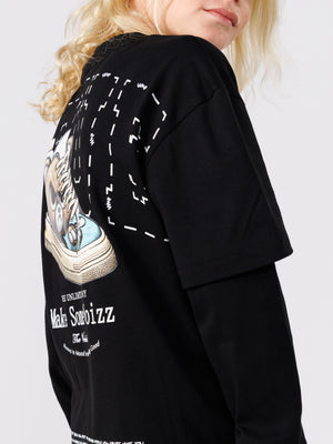 FASHION BASIC LONG SLEEVE T-SHIRT Black / 14